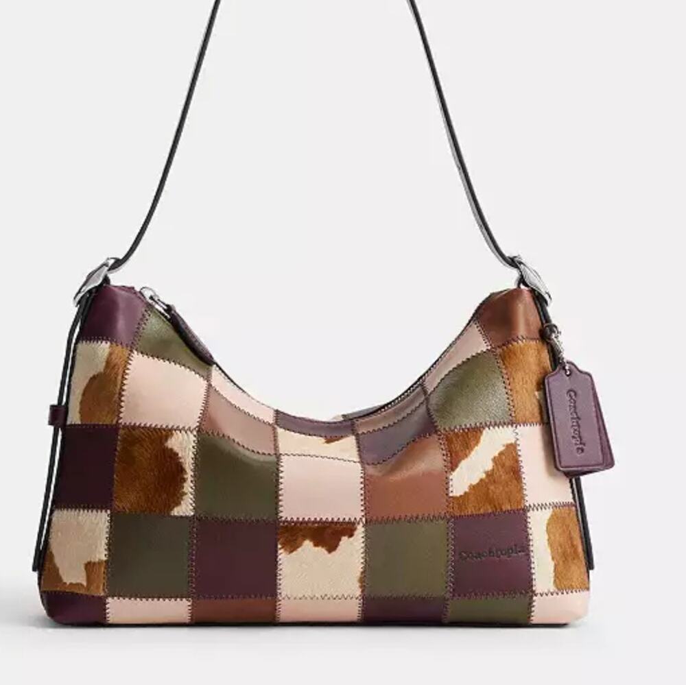 COACH Coachtopia Alter Ego Slouchy Shoulder Bag Checkerboard Leather NWT